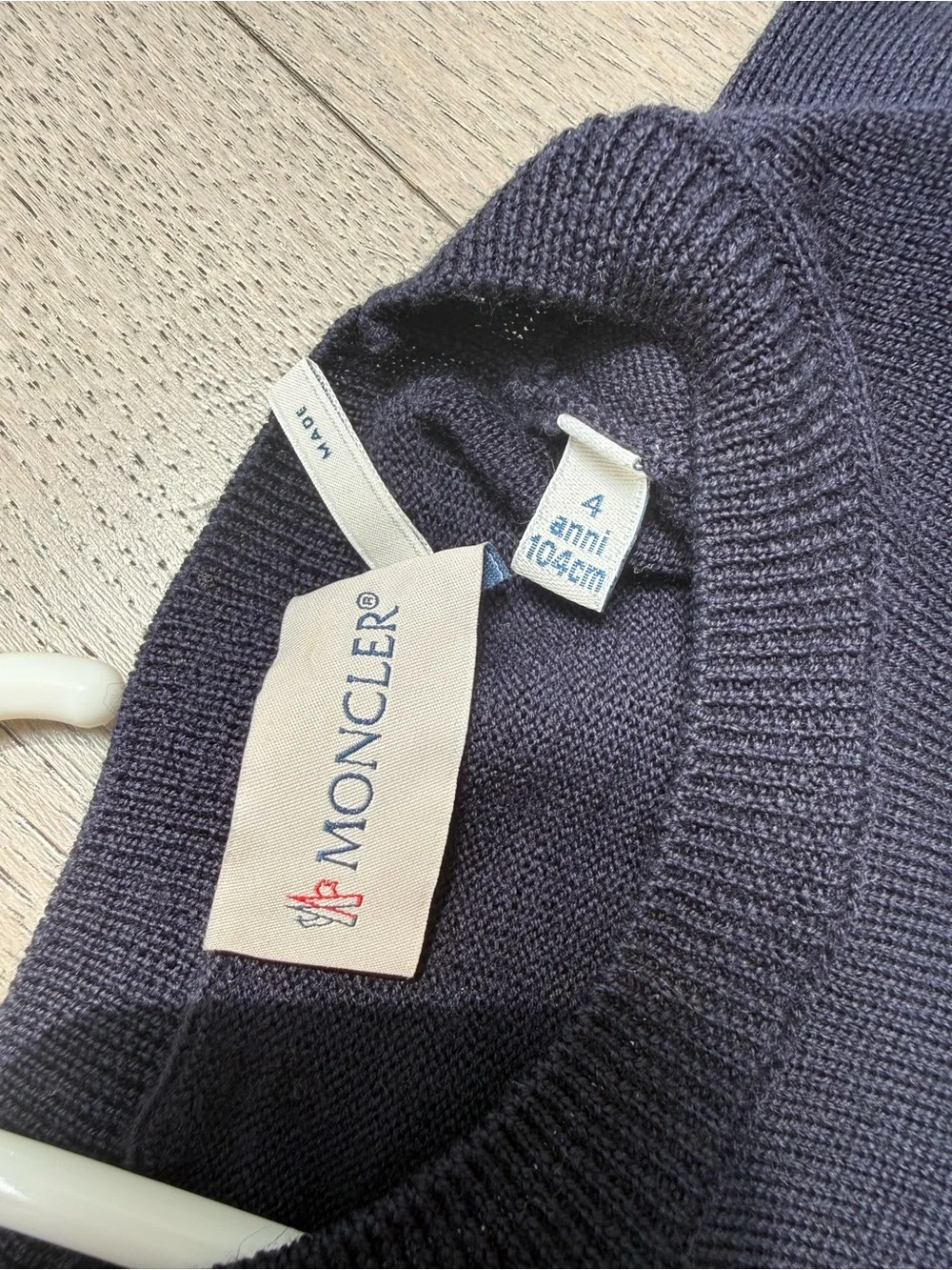 Moncler Navy and White Logo Knit Pullover